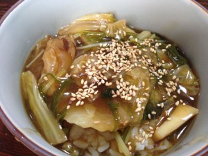 イノシシ角煮たれで作った中華丼